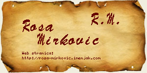 Rosa Mirković vizit kartica